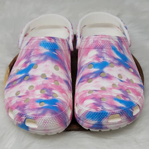 Crocs PinkBlue/White Slip on Women's 11 Men's 9 * READ